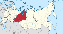 乌拉尔联邦管区在俄罗斯的位置