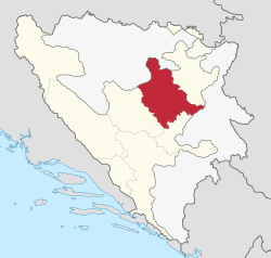 Location of the Zenica-Doboj Canton