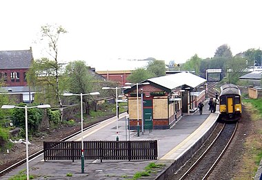 Ashton-under-Lyne station, an island-platformed station in England