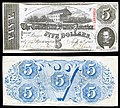 Five Confederate States dollar (T60)