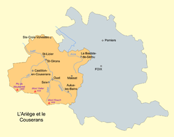 庫斯朗在阿列日省的位置