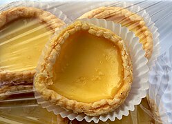 Egg custard tarts, a pastry originating from Guangzhou, China