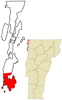 Location in Grand Isle County and the state of Vermont