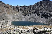 Moraines around the Icy lake (2709 m), just below Musala peak (2925 m) in Rila Mountain, Bulgaria.