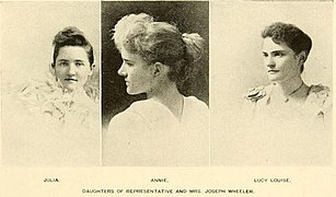 Julia, Annie and Lucy Louise Wheeler, daughters of Joseph Wheeler