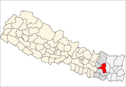 Map containing the location of the Khotang district
