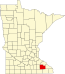 奥姆斯特德县在明尼苏达州的位置