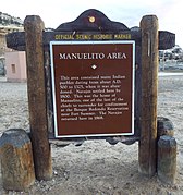 Manuelito Historic Area Site marker.