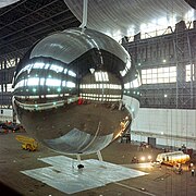 Balloon satellite under test. A balloon built in space was to serve as Enzmann's fuel tank.