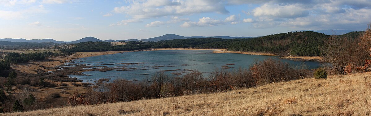 Panorama of Lake Palčje (southwestern Slovenia) during high waters in early winter (created and nominated by Yerpo)