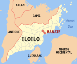 Map of Iloilo with Banate highlighted