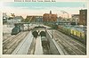 A postcard showing the entrance to the Detroit River Tunnel in the early 1900s