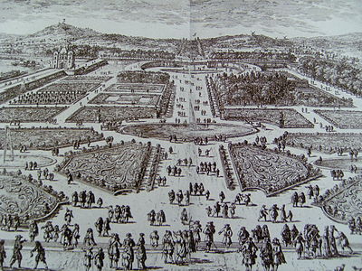 Tuileries Garden of Le Nôtre in the 17th century, looking west toward the future Champs-Élysées, engraving by Gabriel Perelle