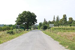 Skoviatyn main road entering the village