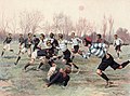 Image 10 Stade Français Photograph: Georges Scott; Restoration: Adam Cuerden An illustration showing the Stade Français rugby union team, wearing dark blue jerseys, playing against Racing Club (now known as Racing 92) in 1906. On 20 March 1892, the two teams played in the first ever French rugby championship in a one-off game. More selected pictures