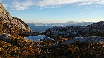 Lake Pedder and Mount Anne from Western Arthurs