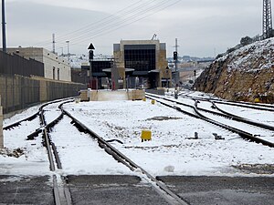 Malha railway station in snow