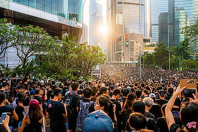 The incident occured outside Pacific Place on Queensway