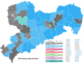 2024 Saxony state election, AfD is Blue, Black is CDU, Green is A90/Green, Pink is Left