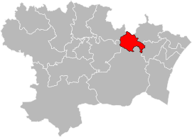 Situation of the canton of Le Lézignanais in the department of Aude