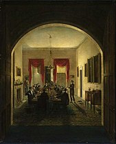 Henry Sargent's The Dinner Party ca.1821; exhibited in the 1st exhibit of the Boston Artists Association, 1842