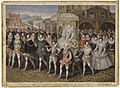 Image 25The Procession Picture, c. 1600, showing Elizabeth I borne along by her courtiers (from History of England)