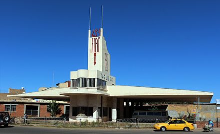 Fiat Tagliero Building in Asmara, Eritrea, by Giuseppe Pettazzi (1938)[149]