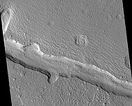 Galaxias Fossae Trough, as seen by HiRISE. Image in the Cebrenia quadrangle.