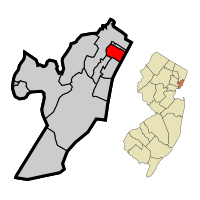 纽约州西部哈德逊县内的位置。 插图：新泽西州哈德逊县的位置。