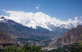 看罕萨和拉卡波希峰-北部地区，巴基斯坦。