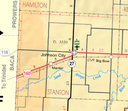 KDOT map of Stanton County (legend)