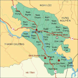 Map of Nam Đàn district