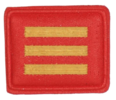 SANDF - Embossed Good Conduct Badge - SA Army - SA Army Band Uniform - National Flag Red with Gold Stripes - Level III