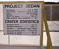 Sedan Crater sign with information