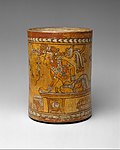 Vessel with a throne scene (Maya); late 7th–8th century; ceramic; 21.59 cm; Metropolitan Museum of Art (New York City)