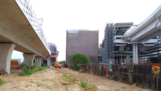 松竹站於2017年10月工程狀態