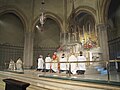 Clergy and acolytes at the high altar