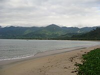 Dinadiawan white beach (a long stretch of clean, fine, golden white sand coastline)