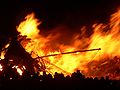 A Viking longship being burnt during Edinburgh's annual Hogmanay celebrations