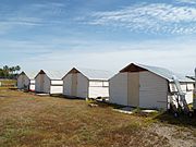 Japanese Internment Camp Houses from Leupp, Flagstaff. These houses were built in 1943 and are now located in the grounds of the Sahuaro Central Railroad Museum.