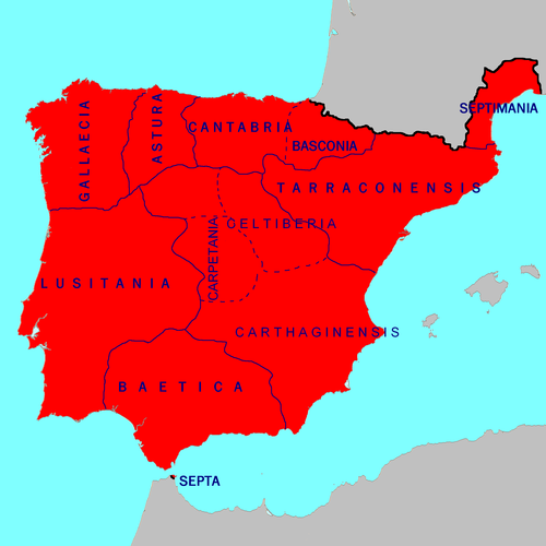 Provinces of Visigothic Hispania in 700AD