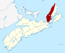 Location of Inverness County, Nova Scotia