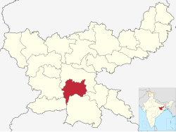Location of Khunti district in Jharkhand