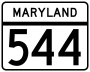 Maryland Route 544 marker