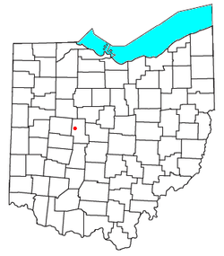 Location of Raymond, Ohio