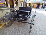 A 19th century wagon in Frontier Town.