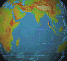 印度洋巨大海啸的电脑模似示意图