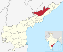 Location of Alluri Sitharama Raju district in Andhra Pradesh