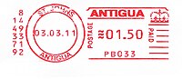 Antigua meter stamp featuring St Edward's Crown