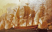 Astrée (detail of Cercy's Combat naval à la Hauteur de Louisbourg)